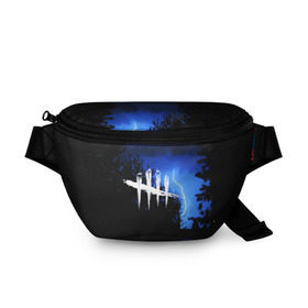 Поясная сумка 3D с принтом DEAD BY DAYLIGHT в городе Новоалтайск, 100% полиэстер | плотная ткань, ремень с регулируемой длиной, внутри несколько карманов для мелочей, основное отделение и карман с обратной стороны сумки застегиваются на молнию | dead by daylight | game | hillbilly | maniacs | trapper | wraith | деревенщина | игра | мертвые днем | охотник | призрак