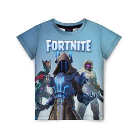 Детская футболка 3D с принтом FORTNITE в городе Новоалтайск, 100% гипоаллергенный полиэфир | прямой крой, круглый вырез горловины, длина до линии бедер, чуть спущенное плечо, ткань немного тянется | fortnite | битва | игра | компьютерная игра | королевская | надпись | симулятор | фортнайт