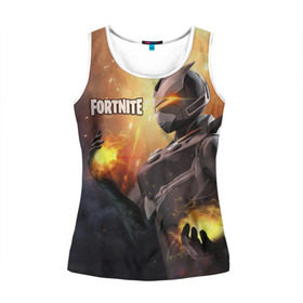 Женская майка 3D с принтом FORTNITE в городе Новоалтайск, 100% полиэстер | круглая горловина, прямой силуэт, длина до линии бедра | fortnite | битва | игра | компьютерная игра | королевская | надпись | симулятор | фортнайт