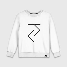 Детский свитшот хлопок с принтом Йога - руна в городе Новоалтайск, 100% хлопок | круглый вырез горловины, эластичные манжеты, пояс и воротник | 