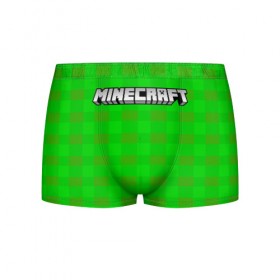 Мужские трусы 3D с принтом Minecraft (Стиль рубашки) в городе Новоалтайск, 50% хлопок, 50% полиэстер | классическая посадка, на поясе мягкая тканевая резинка | 