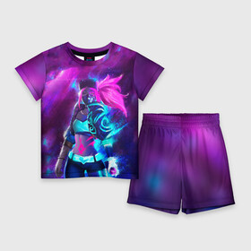 Детский костюм с шортами 3D с принтом KDA. Akali в городе Новоалтайск,  |  | akali | game | kda | killer | legends | legue | legueoflegends | lol | mask | акали | вольная | игра | легенд | лига | лигалегенд | лол | маска