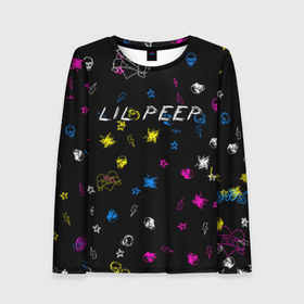 Женский лонгслив 3D с принтом Lil Peep (Legend) в городе Новоалтайск, 100% полиэстер | длинные рукава, круглый вырез горловины, полуприлегающий силуэт | gustav hr | legend | life | life is beautiful | lil | lil peep | love | pank | peep | rap | rock | sad | грусть | густав элайджа ар | легенда | лил | лил пип | панк | пип | реп | рок | череп | штрихи