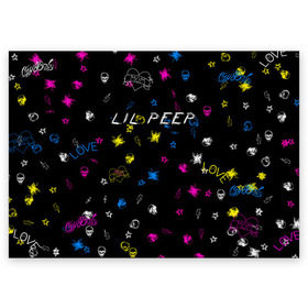 Поздравительная открытка с принтом Lil Peep (Legend) в городе Новоалтайск, 100% бумага | плотность бумаги 280 г/м2, матовая, на обратной стороне линовка и место для марки
 | gustav hr | legend | life | life is beautiful | lil | lil peep | love | pank | peep | rap | rock | sad | грусть | густав элайджа ар | легенда | лил | лил пип | панк | пип | реп | рок | череп | штрихи