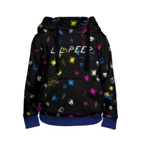 Детская толстовка 3D с принтом Lil Peep (Legend) в городе Новоалтайск, 100% полиэстер | двухслойный капюшон со шнурком для регулировки, мягкие манжеты на рукавах и по низу толстовки, спереди карман-кенгуру с мягким внутренним слоем | gustav hr | legend | life | life is beautiful | lil | lil peep | love | pank | peep | rap | rock | sad | грусть | густав элайджа ар | легенда | лил | лил пип | панк | пип | реп | рок | череп | штрихи