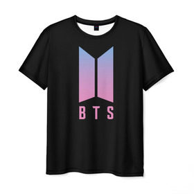 Мужская футболка 3D с принтом BTS Jimin в городе Новоалтайск, 100% полиэфир | прямой крой, круглый вырез горловины, длина до линии бедер | bts | jimin | бтс | группа | корейская | музыка | розовый | цветы | черный