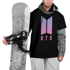 Накидка на куртку 3D с принтом BTS Jung Kook в городе Новоалтайск, 100% полиэстер |  | bts | jung kook | бтс | группа | корейская | музыка | розовый | цветы | черный