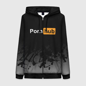 Женская толстовка 3D на молнии с принтом Pornhub в городе Новоалтайск, 100% полиэстер | длина до линии бедра, манжеты и пояс оформлены мягкой тканевой резинкой, двухслойный капюшон со шнурком для регулировки, спереди молния, по бокам два кармана | brazzers | любовь | чувства
