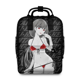 Женский рюкзак 3D с принтом Японская анимация в городе Новоалтайск, 100% полиэстер | лямки с регулируемой длиной, сверху ручки, чтобы рюкзак нести как сумку. Основное отделение закрывается на молнию, как и внешний карман. Внутри два дополнительных кармана, один из которых закрывается на молнию. По бокам два дополнительных кармашка, куда поместится маленькая бутылочка
 | ahegao | anime | kodome | manga | senpai | аниме | анимэ | ахегао | кодоме | манга | меха | сенпай | юри | яой