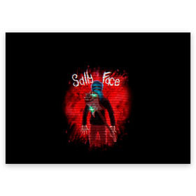 Поздравительная открытка с принтом Sally Face в городе Новоалтайск, 100% бумага | плотность бумаги 280 г/м2, матовая, на обратной стороне линовка и место для марки
 | blue | diane | face | fisher | gizmo | henry | johnson | killer | larry | sally | генри | гизмо | джонсон | диана | ларри | лицо | салли | фейс | фишер