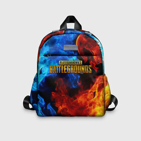 Детский рюкзак 3D с принтом PUBG в городе Новоалтайск, 100% полиэстер | лямки с регулируемой длиной, сверху петелька, чтобы рюкзак можно было повесить на вешалку. Основное отделение закрывается на молнию, как и внешний карман. Внутри дополнительный карман. По бокам два дополнительных кармашка | battlegrounds | playerunknown s | pubg | вода | игра | компьютерная игра | огонь | огонь и вода | пубг | шутер
