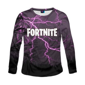Женский лонгслив 3D с принтом FORTNITE в городе Новоалтайск, 100% полиэстер | длинные рукава, круглый вырез горловины, полуприлегающий силуэт | fortnite | битва | игра | компьютерная игра | королевская | надпись | симулятор | фортнайт