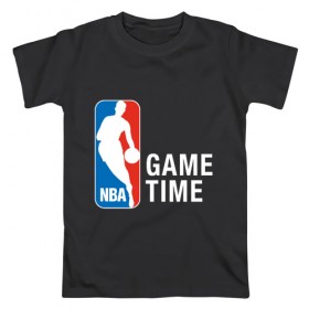 Мужская футболка хлопок с принтом NBA - Game Time в городе Новоалтайск, 100% хлопок | прямой крой, круглый вырез горловины, длина до линии бедер, слегка спущенное плечо. | and1 | basketball | coach | game | james | jordan | lebron | mvp | nba | player | slam dunk | sport | streetball | team | баскетбол | баскетболист | бросок | джеймс | джордан | игра | игрок | леброн | мяч | нба | победа | слэм данк | спорт | тре