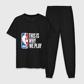 Мужская пижама хлопок с принтом NBA - This Is Why We Play в городе Новоалтайск, 100% хлопок | брюки и футболка прямого кроя, без карманов, на брюках мягкая резинка на поясе и по низу штанин
 | and1 | basketball | coach | game | james | jordan | lebron | mvp | nba | player | slam dunk | sport | streetball | team | баскетбол | баскетболист | бросок | джеймс | джордан | игра | игрок | леброн | мяч | нба | победа | слэм данк | спорт | тре