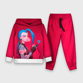 Детский костюм 3D (с толстовкой) с принтом Jinx in love в городе Новоалтайск,  |  | game | heart | jinx | legends | legue | legueoflegends | lol | love | mobile | phone | безбашенная | джинкс | игра | легенд | лига | лигалегенд | лол | любовь | сердечко | сердце | стрелок | хулиганка