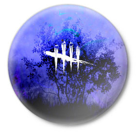 Значок с принтом Dead by Daylight в городе Новоалтайск,  металл | круглая форма, металлическая застежка в виде булавки | dead by daylight | game | hillbilly | maniacs | trapper | wraith | деревенщина | игра | мертвые днем | охотник | призрак