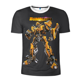 Мужская футболка 3D спортивная с принтом BumbleBee в городе Новоалтайск, 100% полиэстер с улучшенными характеристиками | приталенный силуэт, круглая горловина, широкие плечи, сужается к линии бедра | Тематика изображения на принте: autobot | camaro | chevrolet | kefer | movie | volkswagen | автобот | бамблби | желтая | кино | лого | трансформер | трансформеры | фан | фильм | черная | шершень | шмель