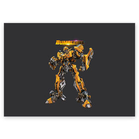 Поздравительная открытка с принтом BumbleBee в городе Новоалтайск, 100% бумага | плотность бумаги 280 г/м2, матовая, на обратной стороне линовка и место для марки
 | Тематика изображения на принте: autobot | camaro | chevrolet | kefer | movie | volkswagen | автобот | бамблби | желтая | кино | лого | трансформер | трансформеры | фан | фильм | черная | шершень | шмель