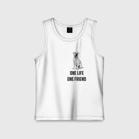 Детская майка хлопок с принтом Labrador one в городе Новоалтайск,  |  | Тематика изображения на принте: labrador | one friends | one life | друг | друг человека | лабрадор | собака