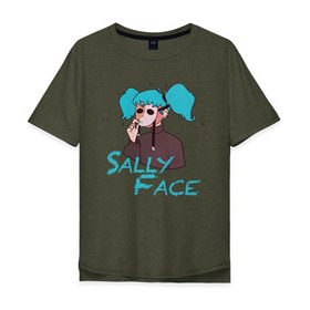 Мужская футболка хлопок Oversize с принтом Sally Face in Mask в городе Новоалтайск, 100% хлопок | свободный крой, круглый ворот, “спинка” длиннее передней части | game | mask | sally face | гизмо | девид | девочка | игра | лари | ларри | мальчик | маска | мрачная | на лице | пых | с протезом | сал | сали | салли | салли фейс | фейс | фэйс | эддисон | эшли