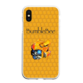 Чехол для iPhone XS Max матовый с принтом BumbleBee в городе Новоалтайск, Силикон | Область печати: задняя сторона чехла, без боковых панелей | 2019 | bumble bee | transformers | арт | бамблби | желтая | киборг | классная | мёд | надпись | прикольная | пчела | робот | соты | трансформеры | улей | фильм