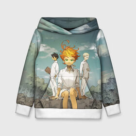 Детская толстовка 3D с принтом The Promised Neverland в городе Новоалтайск, 100% полиэстер | двухслойный капюшон со шнурком для регулировки, мягкие манжеты на рукавах и по низу толстовки, спереди карман-кенгуру с мягким внутренним слоем | anime | the promised neverland | yakusoku no neverland | аниме | изабелла | манга | норман | обещание волшебной стране | рэй | эмма
