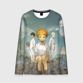 Мужской лонгслив 3D с принтом The Promised Neverland в городе Новоалтайск, 100% полиэстер | длинные рукава, круглый вырез горловины, полуприлегающий силуэт | anime | the promised neverland | yakusoku no neverland | аниме | изабелла | манга | норман | обещание волшебной стране | рэй | эмма