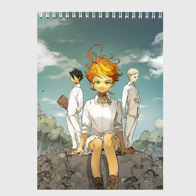 Скетчбук с принтом The Promised Neverland в городе Новоалтайск, 100% бумага
 | 48 листов, плотность листов — 100 г/м2, плотность картонной обложки — 250 г/м2. Листы скреплены сверху удобной пружинной спиралью | anime | the promised neverland | yakusoku no neverland | аниме | изабелла | манга | норман | обещание волшебной стране | рэй | эмма