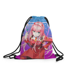 Рюкзак-мешок 3D с принтом Darling in the Franxx (002) в городе Новоалтайск, 100% полиэстер | плотность ткани — 200 г/м2, размер — 35 х 45 см; лямки — толстые шнурки, застежка на шнуровке, без карманов и подкладки | Тематика изображения на принте: 002. аниме | ahegao | anime | darling in the franxx | franxx | manga | sempai | senpai | ахегао | манга | милый во франкcе | семпай | сенпай | франкс