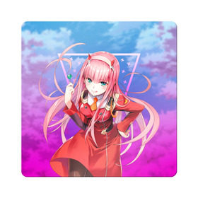 Магнит виниловый Квадрат с принтом Darling in the Franxx (002) в городе Новоалтайск, полимерный материал с магнитным слоем | размер 9*9 см, закругленные углы | 002. аниме | ahegao | anime | darling in the franxx | franxx | manga | sempai | senpai | ахегао | манга | милый во франкcе | семпай | сенпай | франкс