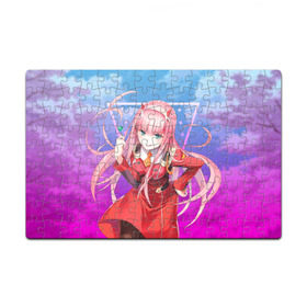 Пазл магнитный 126 элементов с принтом Darling in the Franxx (002) в городе Новоалтайск, полимерный материал с магнитным слоем | 126 деталей, размер изделия —  180*270 мм | 002. аниме | ahegao | anime | darling in the franxx | franxx | manga | sempai | senpai | ахегао | манга | милый во франкcе | семпай | сенпай | франкс