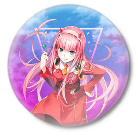 Значок с принтом Darling in the Franxx (002) в городе Новоалтайск,  металл | круглая форма, металлическая застежка в виде булавки | 002. аниме | ahegao | anime | darling in the franxx | franxx | manga | sempai | senpai | ахегао | манга | милый во франкcе | семпай | сенпай | франкс