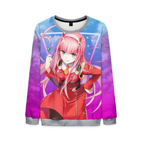 Мужской свитшот 3D с принтом Darling in the Franxx (002) в городе Новоалтайск, 100% полиэстер с мягким внутренним слоем | круглый вырез горловины, мягкая резинка на манжетах и поясе, свободная посадка по фигуре | 002. аниме | ahegao | anime | darling in the franxx | franxx | manga | sempai | senpai | ахегао | манга | милый во франкcе | семпай | сенпай | франкс