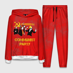 Женский костюм 3D (с толстовкой) с принтом Communist party в городе Новоалтайск,  |  | вечеринка | звезда | кастро | коммунизм | коммунист | коммунистическая | ленин | мао | маркс | молот | партия | рауль | серп | сталин | тусовка | ульянов | фидель | цзиньпин | цзэдун | энгельс