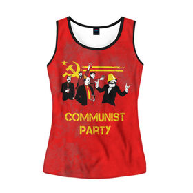 Женская майка 3D с принтом Communist party в городе Новоалтайск, 100% полиэстер | круглая горловина, прямой силуэт, длина до линии бедра | вечеринка | звезда | кастро | коммунизм | коммунист | коммунистическая | ленин | мао | маркс | молот | партия | рауль | серп | сталин | тусовка | ульянов | фидель | цзиньпин | цзэдун | энгельс