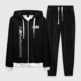 Мужской костюм 3D с принтом BMW M PERFORMANCE в городе Новоалтайск, 100% полиэстер | Манжеты и пояс оформлены тканевой резинкой, двухслойный капюшон со шнурком для регулировки, карманы спереди | Тематика изображения на принте: auto | bmw | bmw performance | carbon | motorsport | sport | texture | авто | автомобиль | автомобильные | бмв | бренд | карбон | марка | машины | моторспорт | спорт | текстура