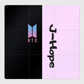 Магнитный плакат 3Х3 с принтом BTS J-hope в городе Новоалтайск, Полимерный материал с магнитным слоем | 9 деталей размером 9*9 см | bts | j hope | бтс | группа | корейская | музыка | розовый | цветы | черный