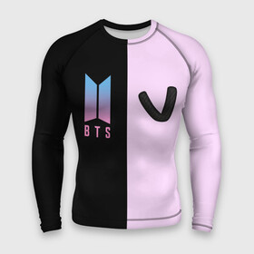 Мужской рашгард 3D с принтом BTS V в городе Новоалтайск,  |  | bts | бтс | группа | корейская | музыка | розовый | цветы | черный