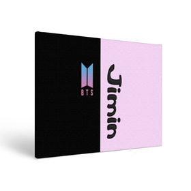 Холст прямоугольный с принтом BTS Jimin в городе Новоалтайск, 100% ПВХ |  | bts | jimin | бтс | группа | корейская | музыка | розовый | цветы | черный