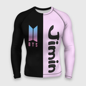 Мужской рашгард 3D с принтом BTS Jimin в городе Новоалтайск,  |  | bts | jimin | бтс | группа | корейская | музыка | розовый | цветы | черный