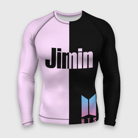 Мужской рашгард 3D с принтом BTS Jimin в городе Новоалтайск,  |  | bts | jimin | бтс | группа | корейская | музыка | розовый | цветы | черный