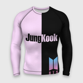 Мужской рашгард 3D с принтом BTS Jung Kook в городе Новоалтайск,  |  | bts | jung kook | бтс | группа | корейская | музыка | розовый | цветы | черный