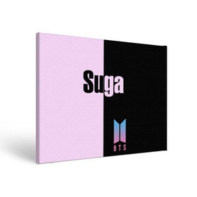 Холст прямоугольный с принтом BTS Suga в городе Новоалтайск, 100% ПВХ |  | bts | suga | бтс | группа | корейская | музыка | розовый | цветы | черный
