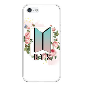 Чехол для iPhone 5/5S матовый с принтом BTS в городе Новоалтайск, Силикон | Область печати: задняя сторона чехла, без боковых панелей | bts | бтс | группа | корейская | музыка | розовый | цветы
