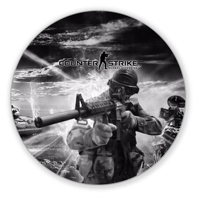 Коврик для мышки круглый с принтом Counter Strike в городе Новоалтайск, резина и полиэстер | круглая форма, изображение наносится на всю лицевую часть | battle | counter | global | offensive | royale | strike | контр | оружия | страйк | шутер