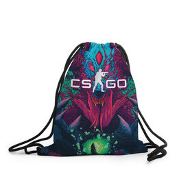 Рюкзак-мешок 3D с принтом CS-GO Hyper Beast в городе Новоалтайск, 100% полиэстер | плотность ткани — 200 г/м2, размер — 35 х 45 см; лямки — толстые шнурки, застежка на шнуровке, без карманов и подкладки | 2019 | computer game | counter strike | cs | cs go | csgo | dota | dota2 | game | howl | hyperbeast | warning | автомат | вой | го | игрок | компьютерная игра | контр страйк | контра | кс | оружие | турнир