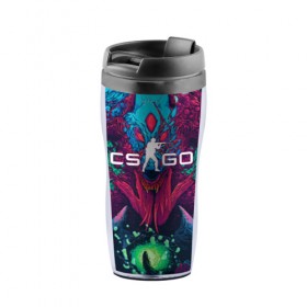 Термокружка-непроливайка с принтом CS-GO Hyper Beast в городе Новоалтайск, внутренняя часть — пищевой пластик, наружная часть — прозрачный пластик, между ними — полиграфическая вставка с рисунком | объем — 350 мл, герметичная крышка | 2019 | computer game | counter strike | cs | cs go | csgo | dota | dota2 | game | howl | hyperbeast | warning | автомат | вой | го | игрок | компьютерная игра | контр страйк | контра | кс | оружие | турнир