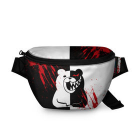 Поясная сумка 3D с принтом MONOKUMA в городе Новоалтайск, 100% полиэстер | плотная ткань, ремень с регулируемой длиной, внутри несколько карманов для мелочей, основное отделение и карман с обратной стороны сумки застегиваются на молнию | ahegao | anime | bear | blood | danganronpa | derector | despair | girls | happy | havoc | manga | monokuma | panda | red | robot | trigger | ultra | аниме | ахегао | директор | кровь | манга | медведь | монокума | панда | робот