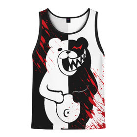 Мужская майка 3D с принтом MONOKUMA в городе Новоалтайск, 100% полиэстер | круглая горловина, приталенный силуэт, длина до линии бедра. Пройма и горловина окантованы тонкой бейкой | ahegao | anime | bear | blood | danganronpa | derector | despair | girls | happy | havoc | manga | monokuma | panda | red | robot | trigger | ultra | аниме | ахегао | директор | кровь | манга | медведь | монокума | панда | робот