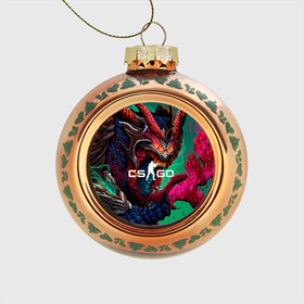 Стеклянный ёлочный шар с принтом CS GO  hyper beast skin в городе Новоалтайск, Стекло | Диаметр: 80 мм | Тематика изображения на принте: beast | counterstike | csgo | hyper | hyperbeast | m4a1s | steam | винтовка | контра | кс | ксго | шмотки